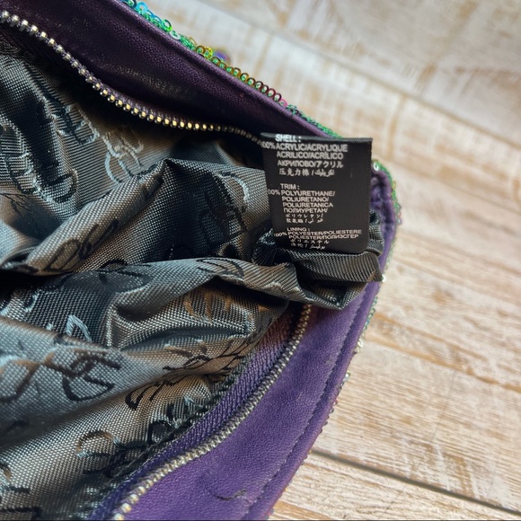 NWT BCBGeneration Multi-Colored Sequin Foldover Clutch Teal - Picture 14 of 16